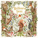 Noël Mix - Animaux de bois, sur fond blanc