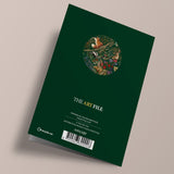 Noël champêtre - Animaux de bois, sur fond vert foncé