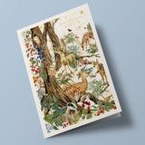 Noël champêtre - Animaux de bois, sur fond blanc