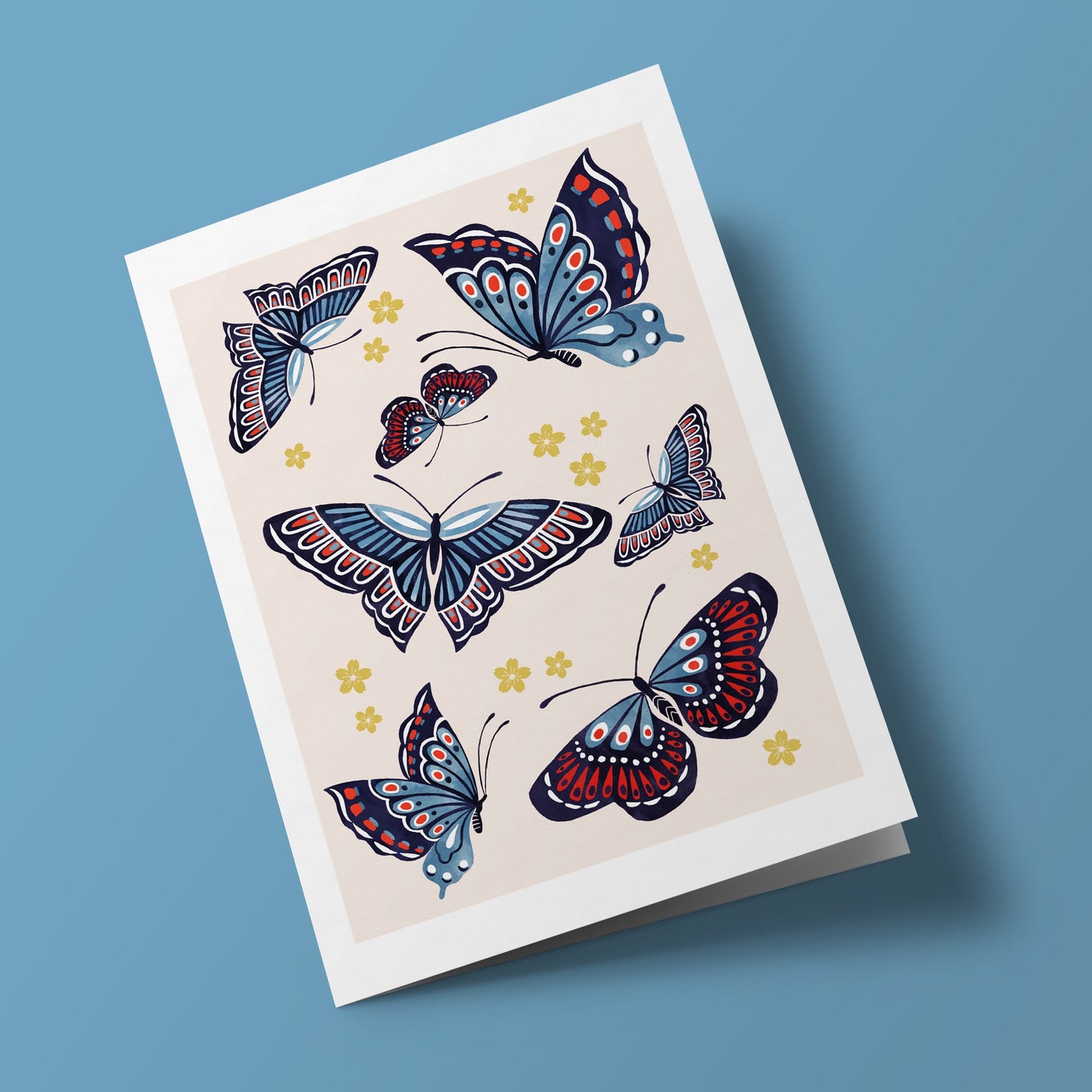 Sakura Heights - Butterflies on pastel pink background