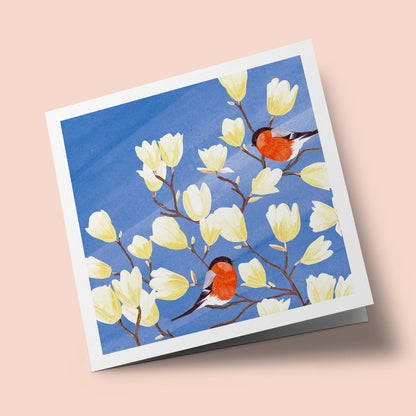 Richmond Park - two bullfinches in magnolia
