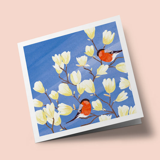 Richmond Park - two bullfinches in magnolia
