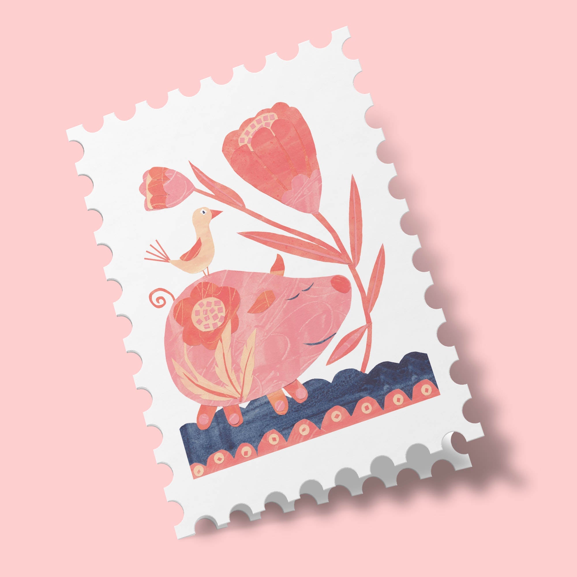 Animals Stamps - Pig
