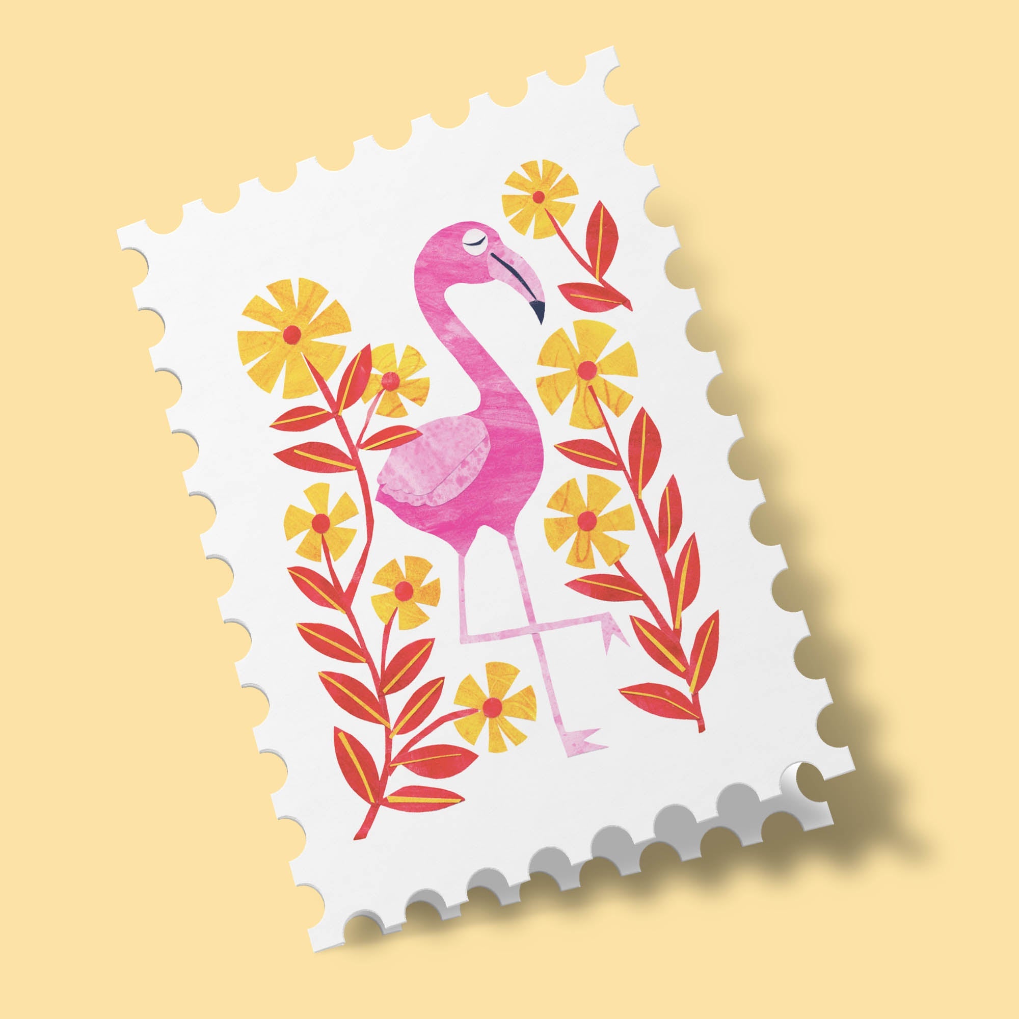 Animals Stamps - Flamingo