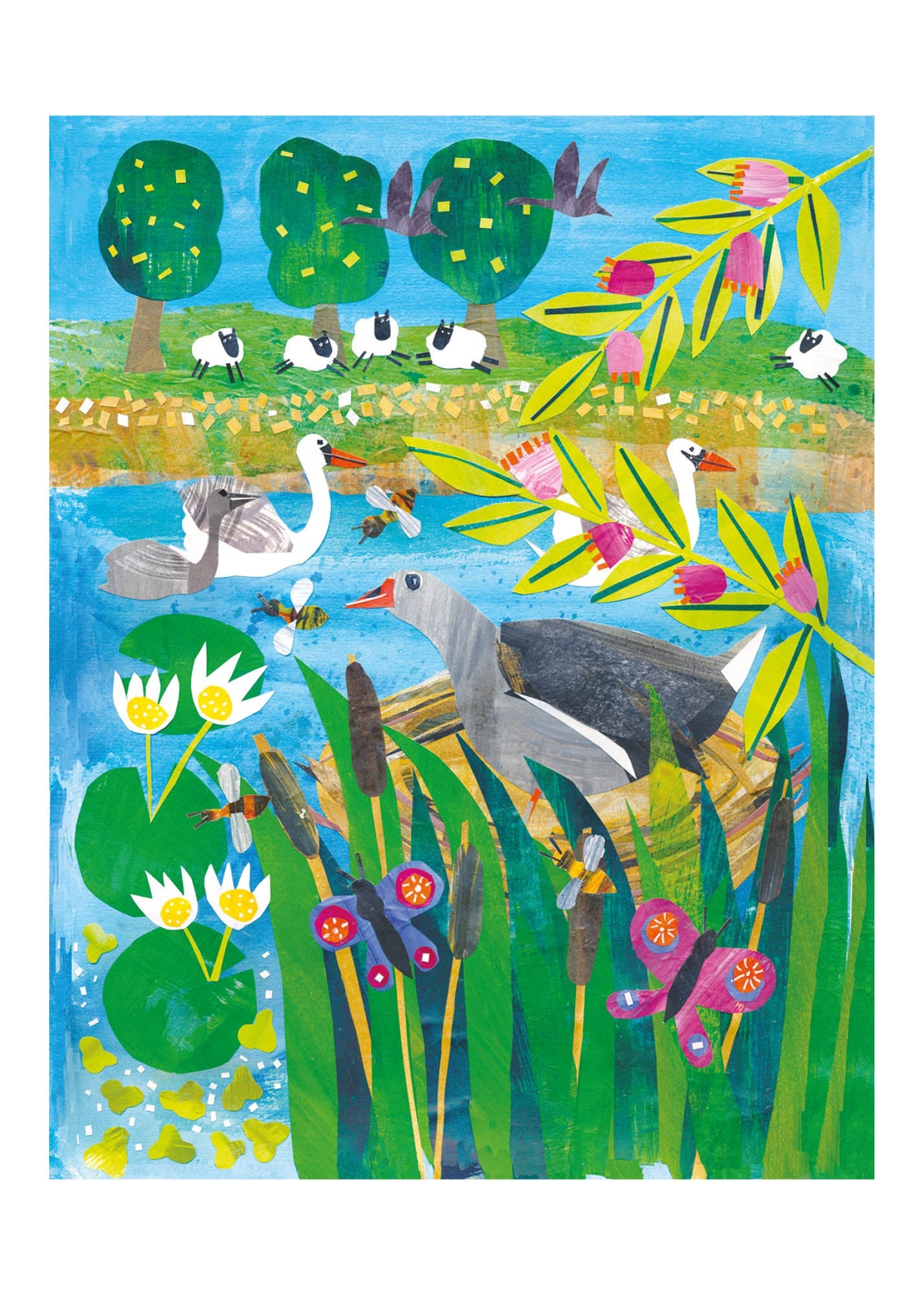 Great Escape - river scene with moorhen