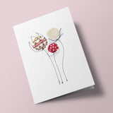 Cotton Flowers - Chalice - embroidered card