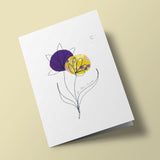 Fleurs de coton - To the Moon - carte cousue