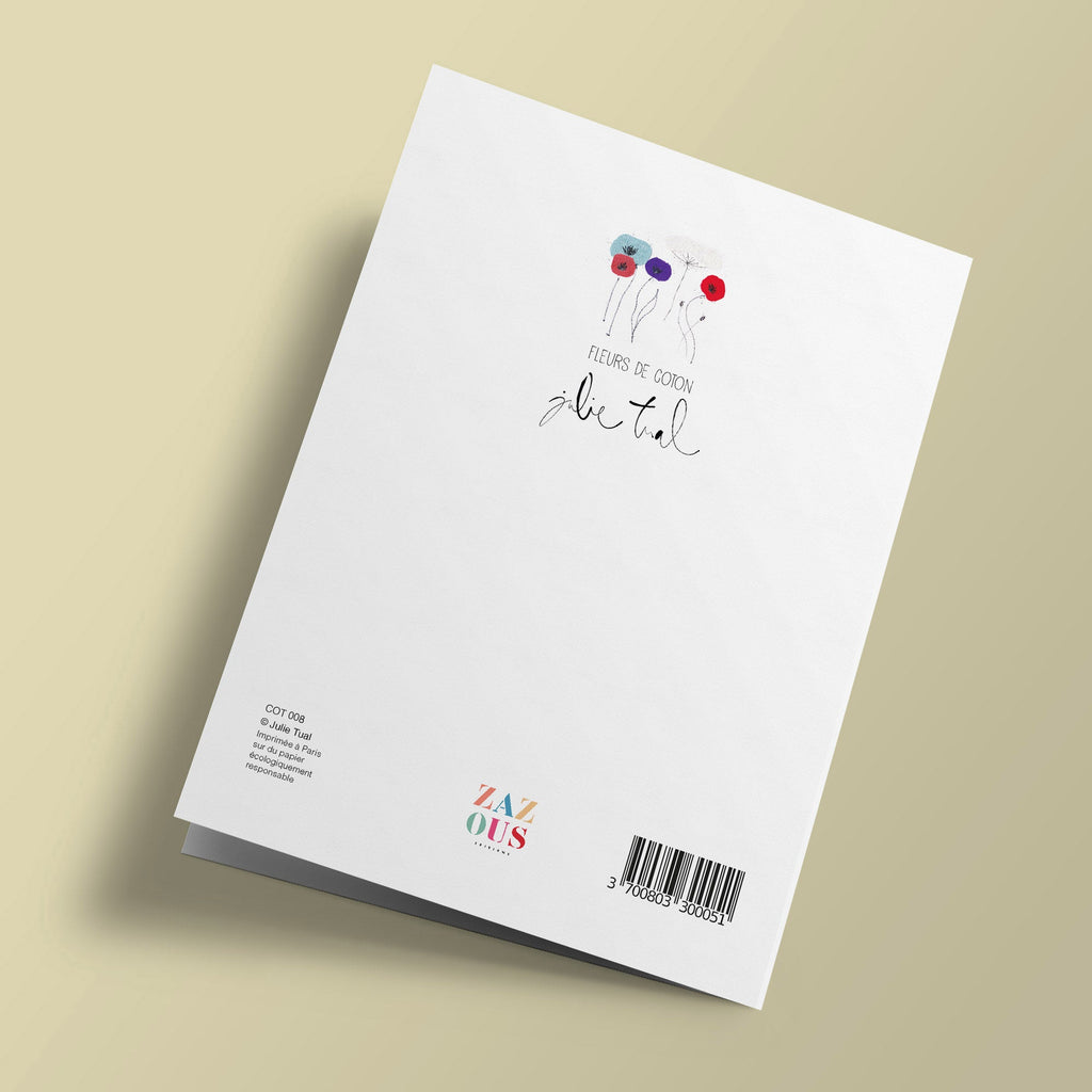 Fleurs de coton -To the Moon - carte cousue