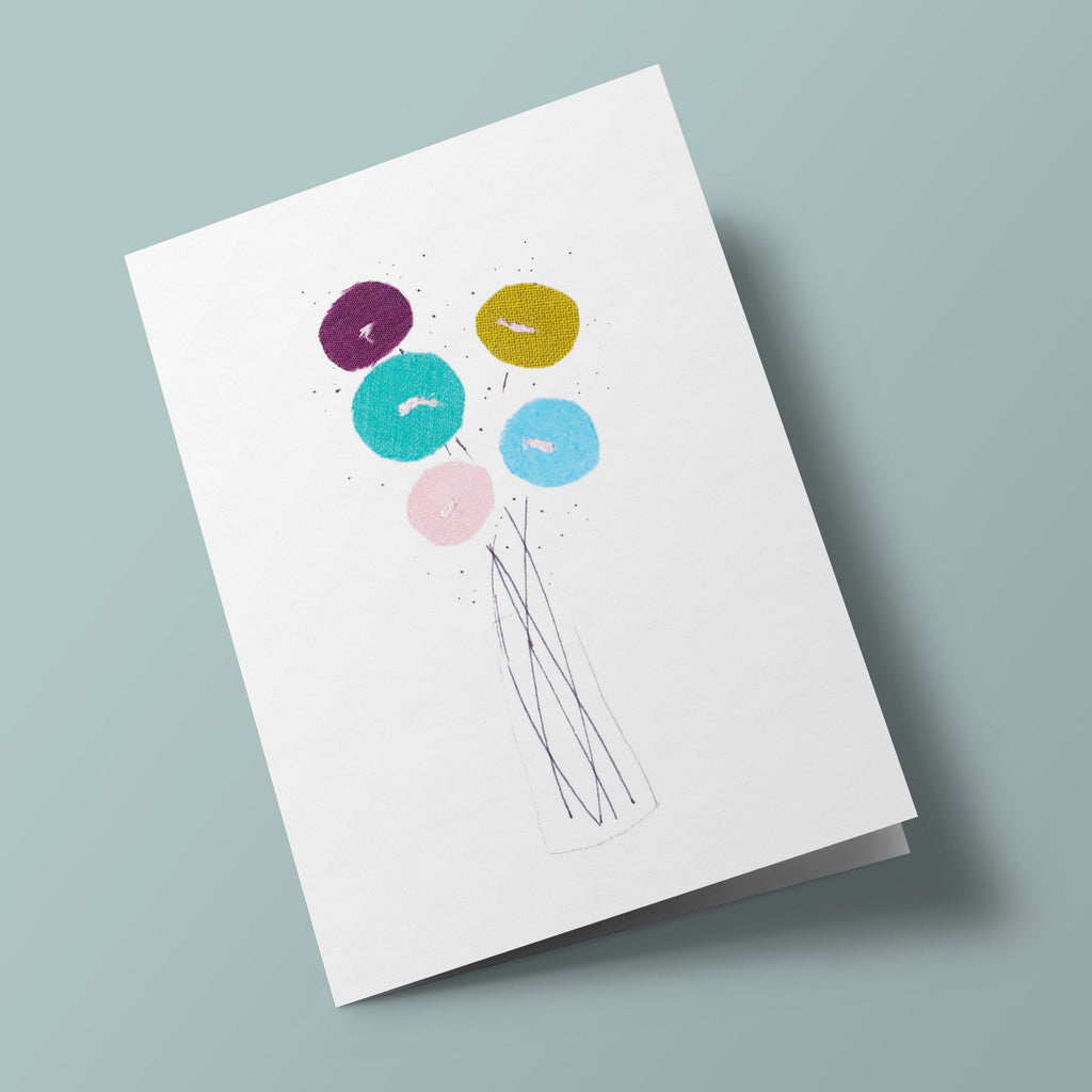 The Vase - stitched card