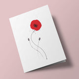 Fleurs de coton - Coquelicot - carte cousue