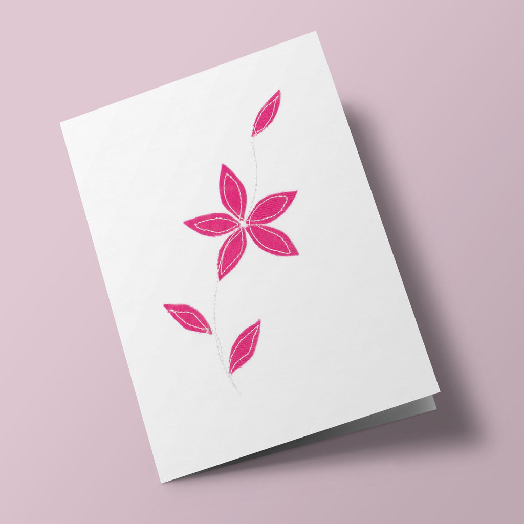Clematis - stitched card