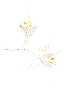 White saffron - stitched card