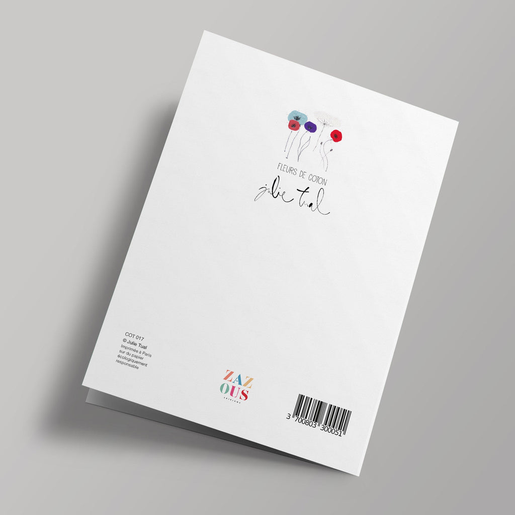 Fleur de carotte - Carte cousue
