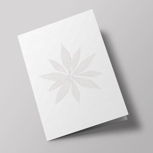 Cotton Flowers - Edelweiss - embroidered card