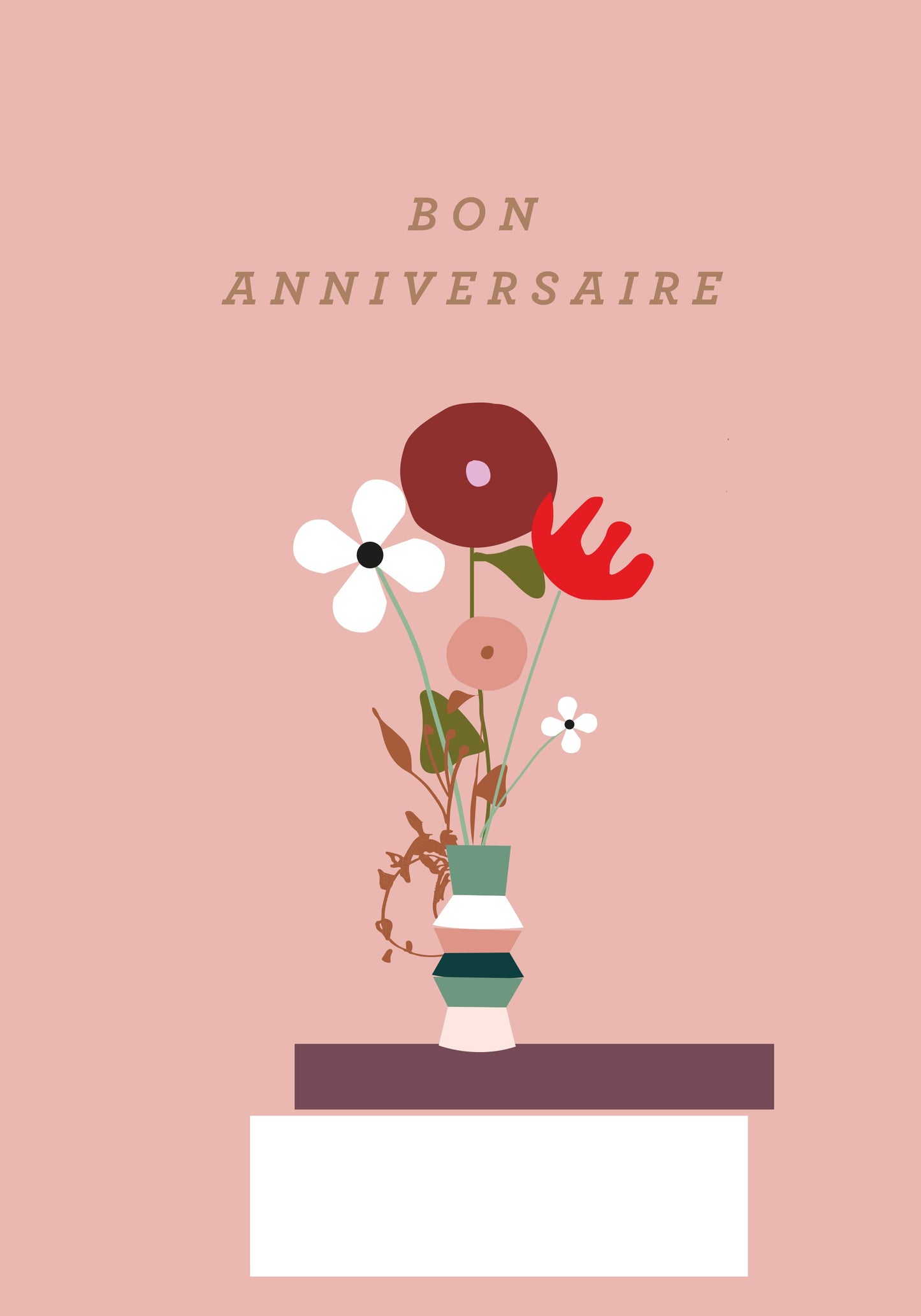 Planet earth - Vase de fleurs sur fond rose
