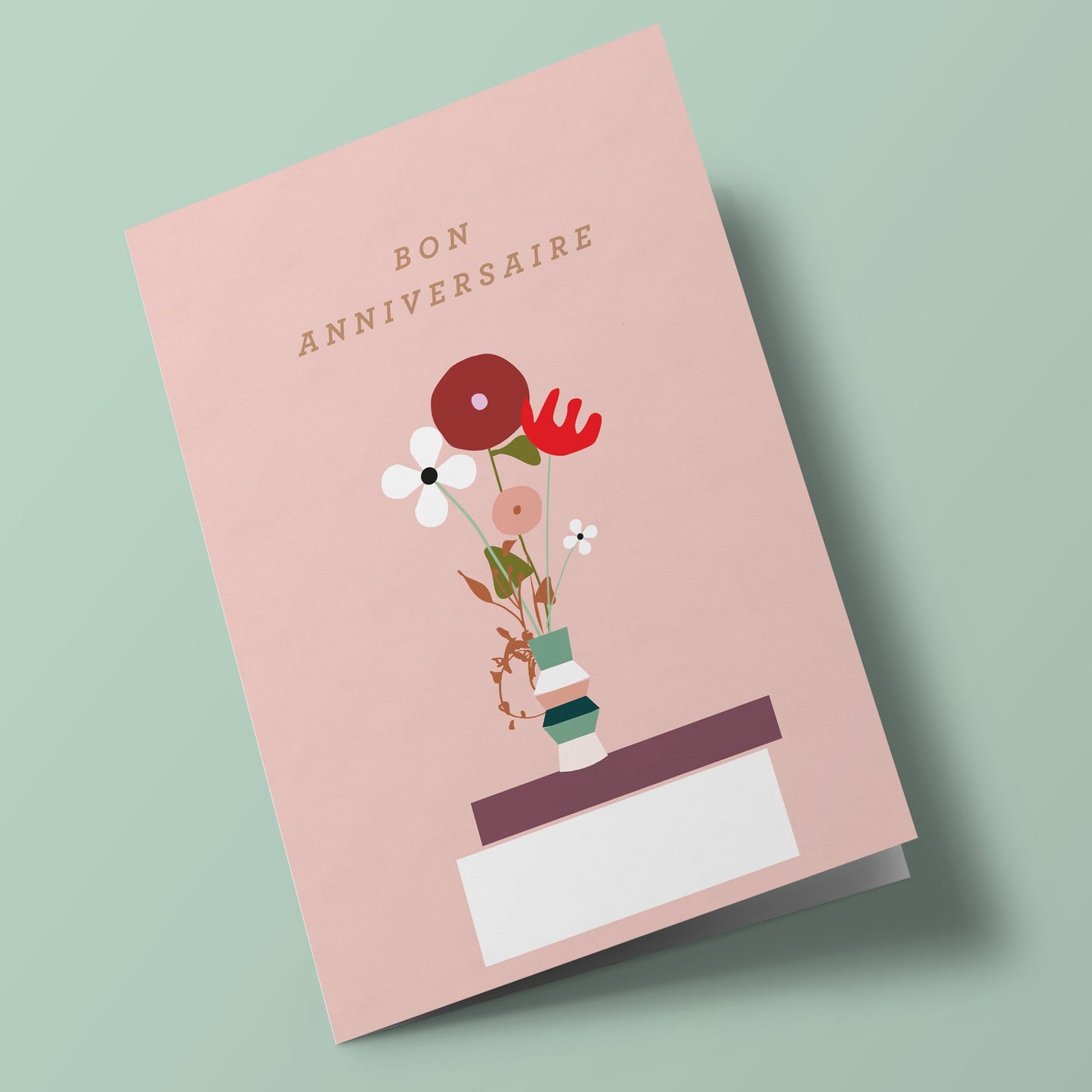 Planet earth - Vase de fleurs sur fond rose