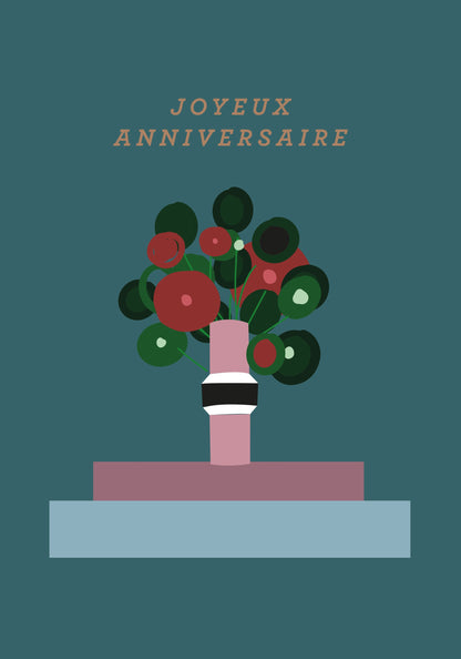 Planet earth - Vase de fleurs sur fond turquoise