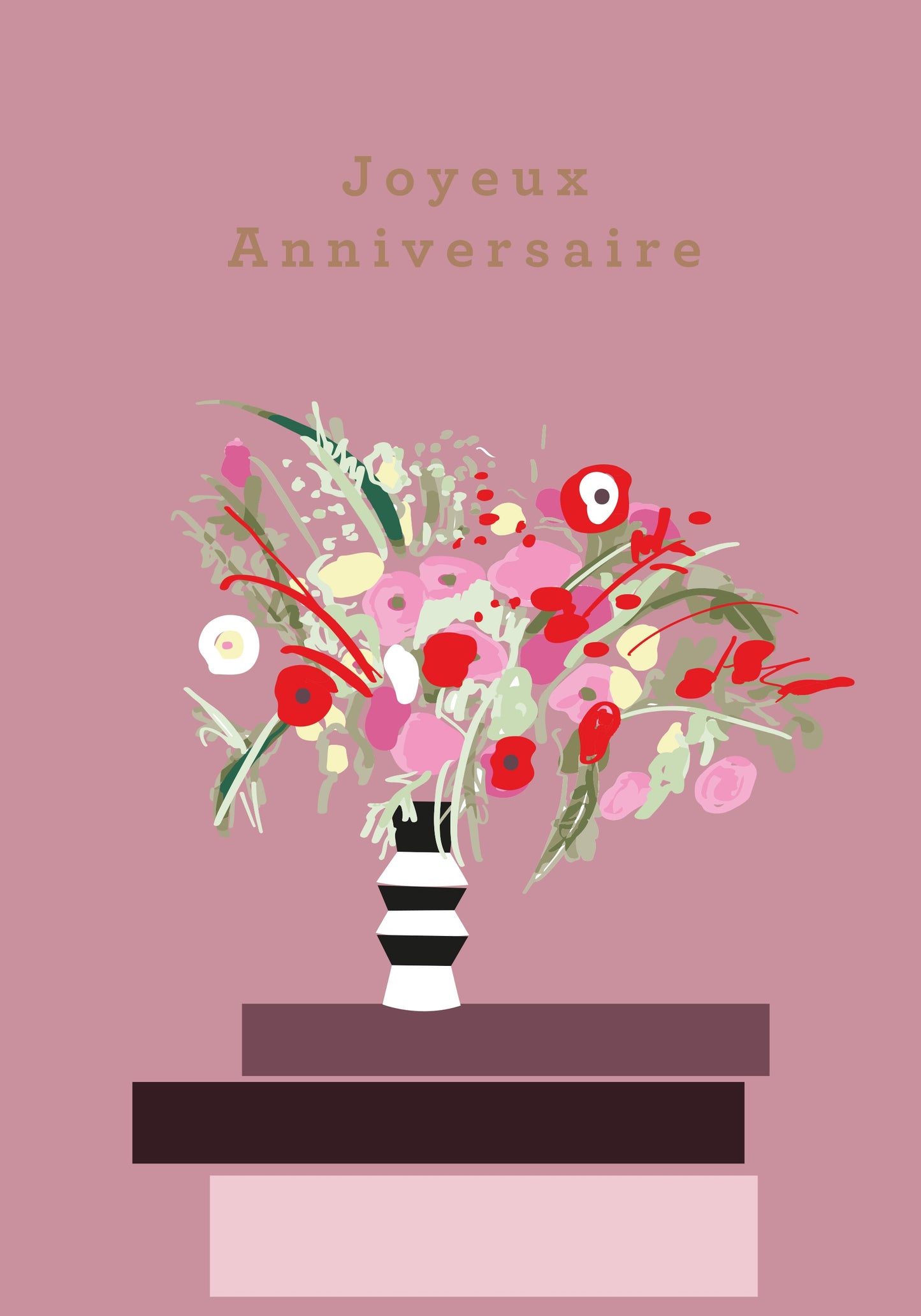 Planet earth - Vase de fleurs sur fond rose