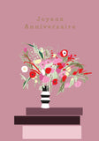 Planet Earth - Vase of Flowers on a Pink Background