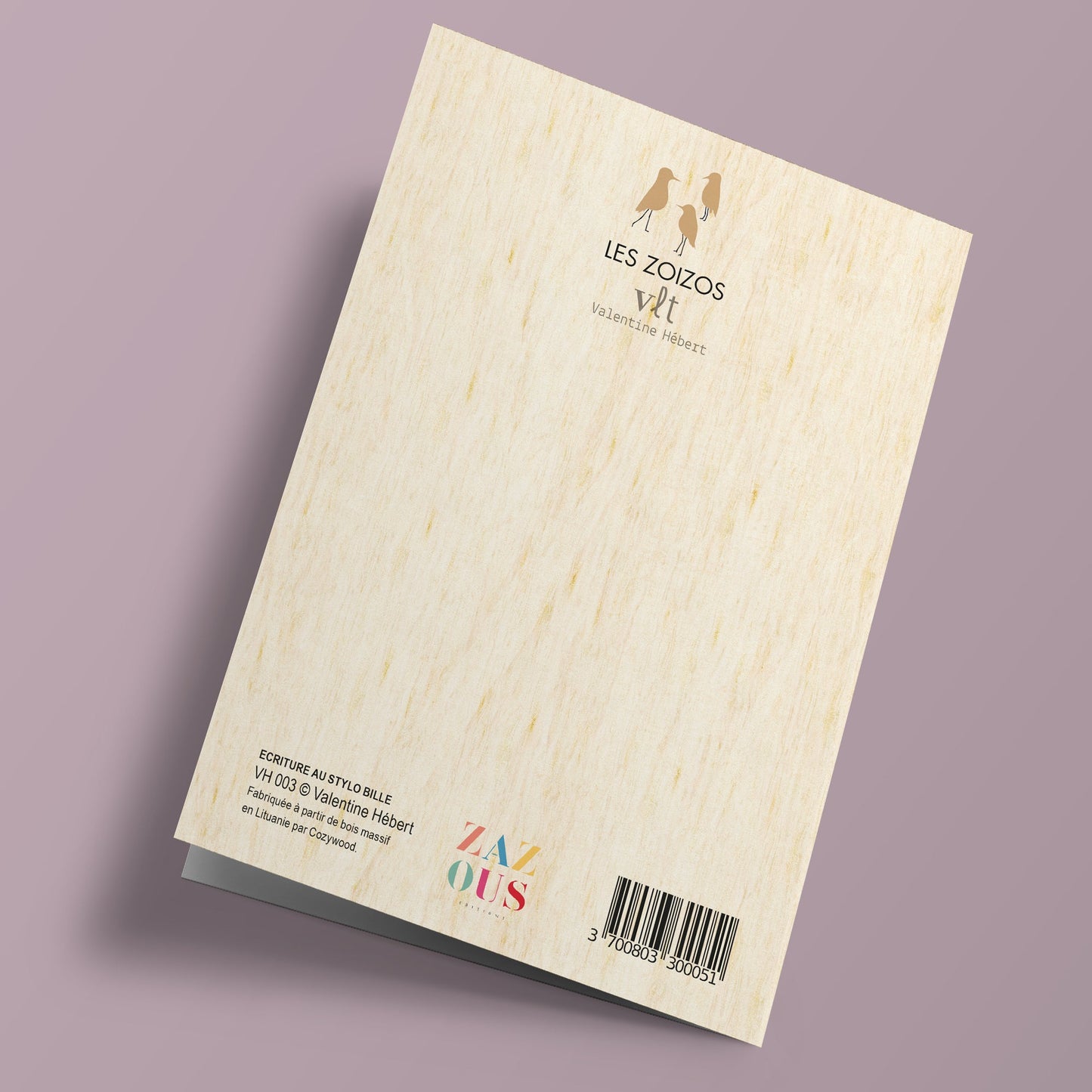 Les zoizos - Wooden card - bird
