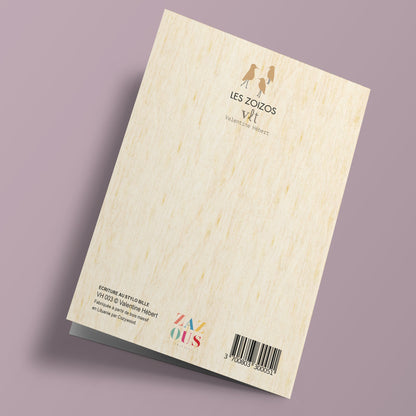 Les zoizos - Wooden card - bird