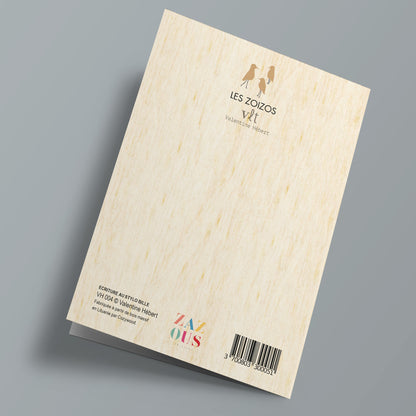 Les zoizos - Wooden card - bird