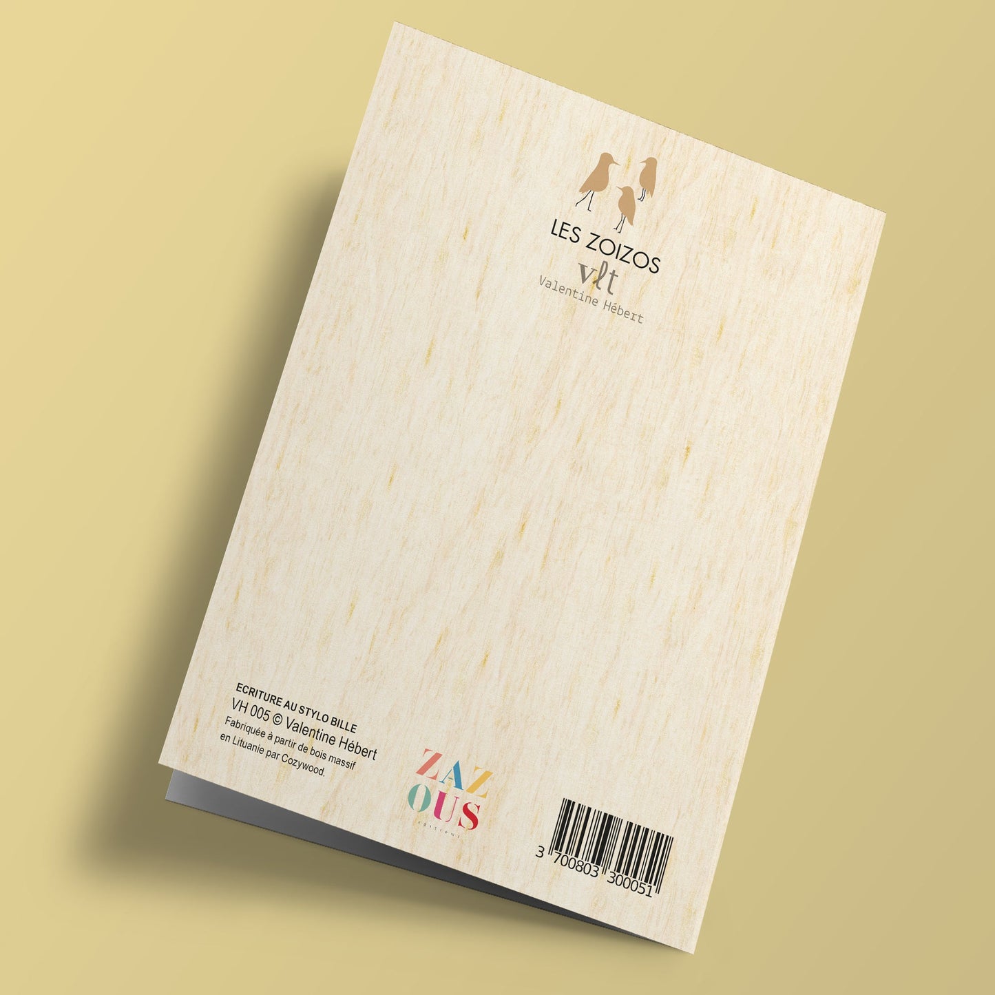 Les zoizos - Wooden card - bird
