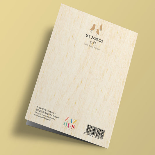 Les zoizos - Wooden card - bird