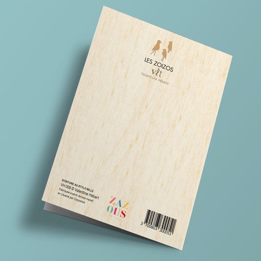 Les zoizos - Wooden card - bird