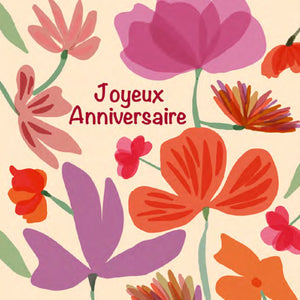 The Little Flowers - Joyeux Anniversaire - Big Pink and Orange Flowers