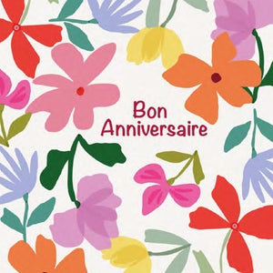 The Little Flowers - Bon Anniversaire - Big Pink, Yellow and Orange Flowers