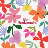 The Little Flowers - Bon Anniversaire - Big Pink, Yellow and Orange Flowers