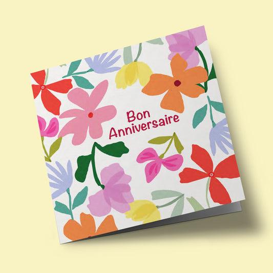 The Little Flowers - Bon Anniversaire - Big Pink, Yellow and Orange Flowers