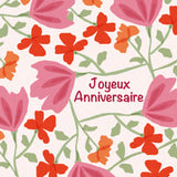 Les petites fleurs - Joyeux anniversaire - grosses fleurs roses et rouges