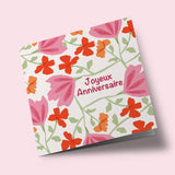 Les petites fleurs - Joyeux anniversaire - grosses fleurs roses et rouges