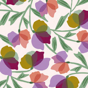 Les petites fleurs - Fleurs lilas, bourgognes et jaunes moutardes