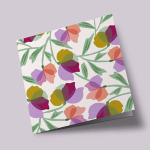 Les petites fleurs - Fleurs lilas, bourgognes et jaunes moutardes