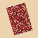 Once upon a time there was autumn - stems and insects on a red background