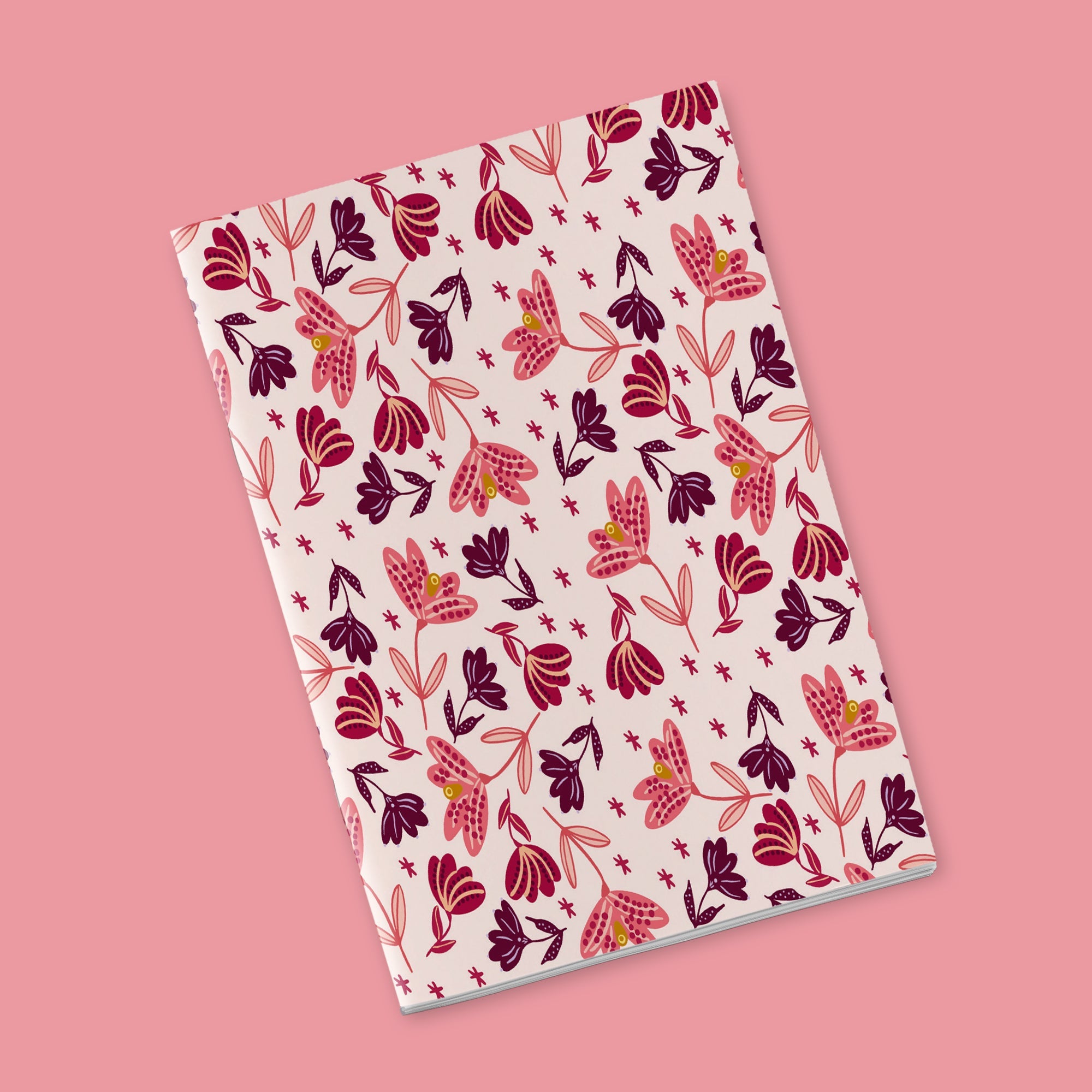Once upon a time there was autumn - flowers on baby pink background
