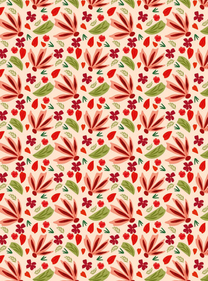 Once upon a time there was autumn - flowers and leaves on a peach background