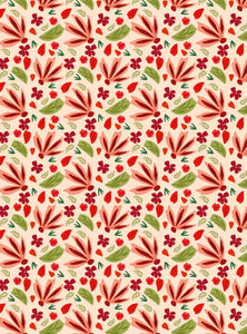 Once upon a time there was autumn - flowers and leaves on a peach background
