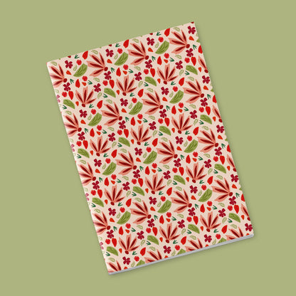 Once upon a time there was autumn - flowers and leaves on a peach background