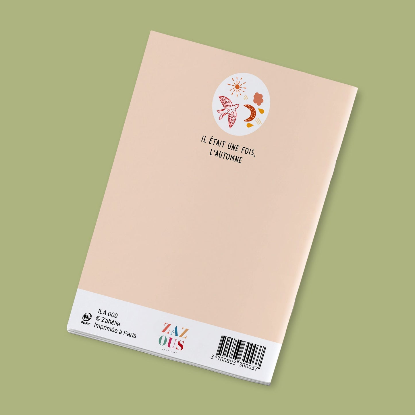 Once upon a time there was autumn - flowers and leaves on a peach background