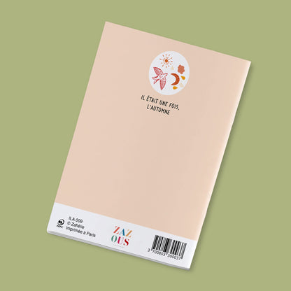 Once upon a time there was autumn - flowers and leaves on a peach background