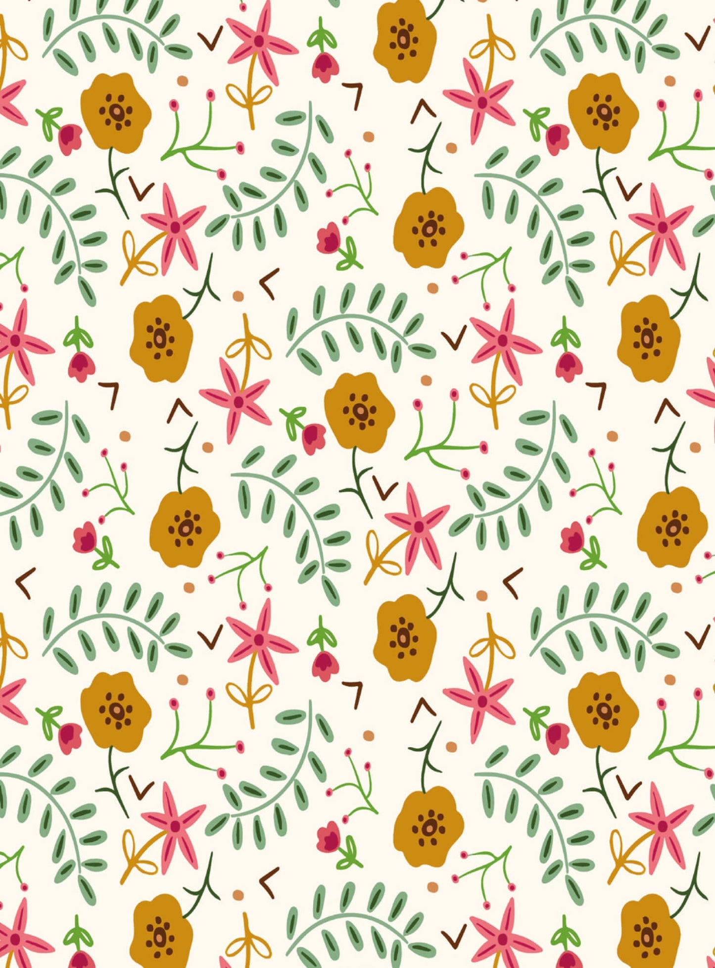 Once upon a time there was autumn - green stems and golden flowers on a white background